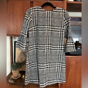 Zara houndstooth Long Sleeve Dress